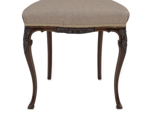 SET OF FOUR FINE SHERATON REVIVAL INLAID MAHOGANY SALON CHAIRS C1900 - ADDITIONAL PHOTO 3