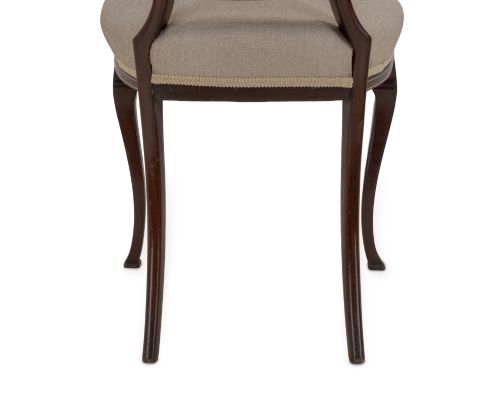 SET OF FOUR FINE SHERATON REVIVAL INLAID MAHOGANY SALON CHAIRS C1900 - ADDITIONAL PHOTO 13