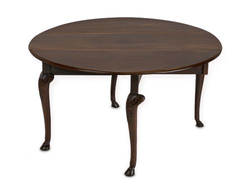 GEORGE II IRISH MAHOGANY OVAL DROPLEAF DINING TABLE C1750 CARVED CABRIOLE LEGS HOOF FEET - ADDITIONAL PHOTO 5