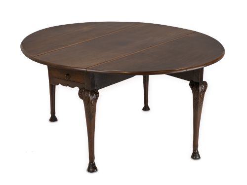 GEORGE II IRISH MAHOGANY OVAL DROPLEAF DINING TABLE C1750 CARVED CABRIOLE LEGS HOOF FEET - ADDITIONAL PHOTO 6