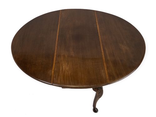 GEORGE II IRISH MAHOGANY OVAL DROPLEAF DINING TABLE C1750 CARVED CABRIOLE LEGS HOOF FEET - ADDITIONAL PHOTO 7
