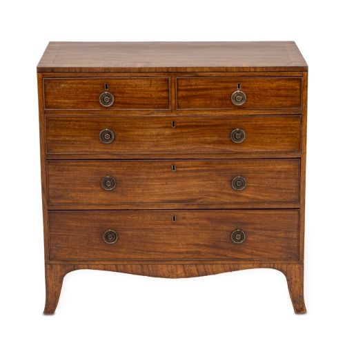 LATE GEORGE III REGENCY INLAID MAHOGANY CADDY TOP CHEST OF DRAWERS C18001820 - ADDITIONAL PHOTO 1