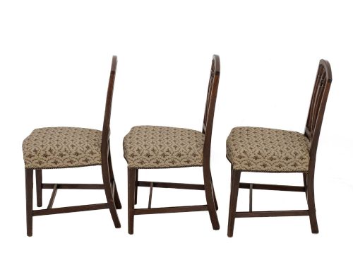 SET OF SIX GEORGIAN MAHOGANY DINING CHAIRS SHERATON STYLE INCLUDING A PAIR OF OPEN ARMCHAIRS C1800 - ADDITIONAL PHOTO 2