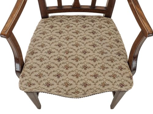 SET OF SIX GEORGIAN MAHOGANY DINING CHAIRS SHERATON STYLE INCLUDING A PAIR OF OPEN ARMCHAIRS C1800 - ADDITIONAL PHOTO 12