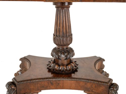 WILLIAM IV BURR YEW WOOD CARD TABLE C1830 - ADDITIONAL PHOTO 9