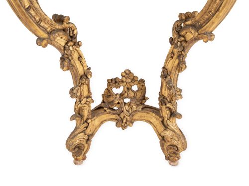 FINE ENGLISH MID 19TH CENTURY ROCOCO REVIVAL GILTWOOD CONSOLE TABLE WITH BRECCIA MARBLE TOP C18401860 - ADDITIONAL PHOTO 3