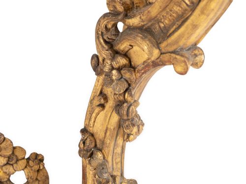 FINE ENGLISH MID 19TH CENTURY ROCOCO REVIVAL GILTWOOD CONSOLE TABLE WITH BRECCIA MARBLE TOP C18401860 - ADDITIONAL PHOTO 8