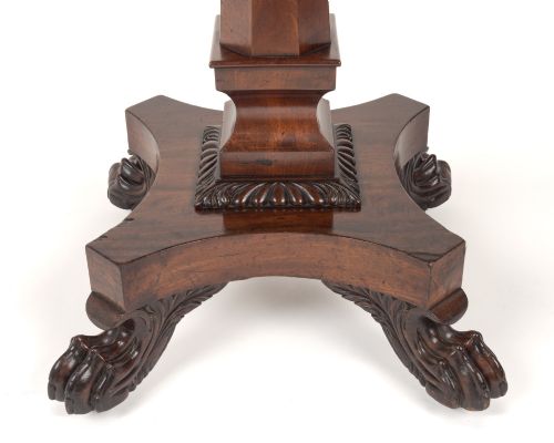 LATE REGENCY MAHOGANY FOLDOVER TEA SIDE TABLE WITH CARVED PAW FEET C18251835 - ADDITIONAL PHOTO 4