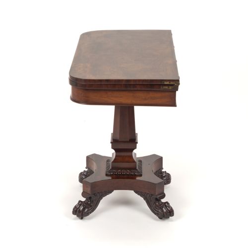 LATE REGENCY MAHOGANY FOLDOVER TEA SIDE TABLE WITH CARVED PAW FEET C18251835 - ADDITIONAL PHOTO 9