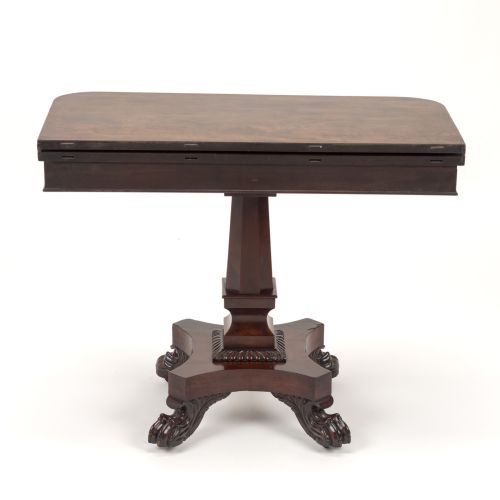 LATE REGENCY MAHOGANY FOLDOVER TEA SIDE TABLE WITH CARVED PAW FEET C18251835 - ADDITIONAL PHOTO 11