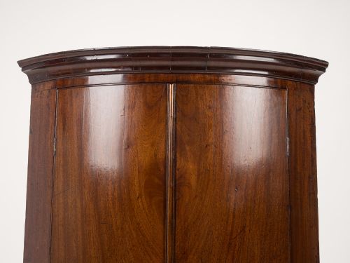 GEORGE III MAHOGANY BOWFRONT HANGING CORNER CUPBOARD WITH SPICE DRAWERS C17601780 - ADDITIONAL PHOTO 7