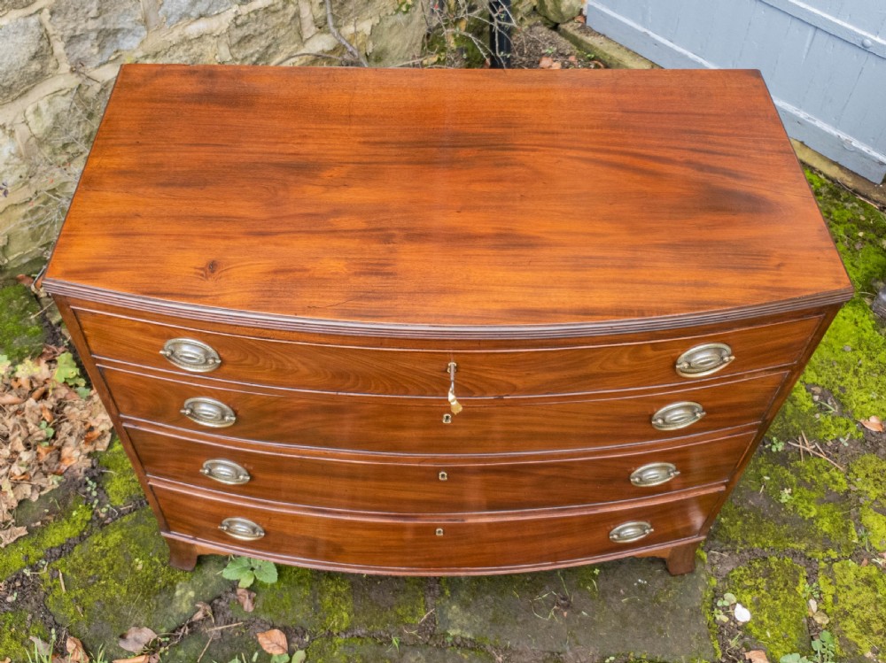 Georgian Mahogany Bow Front Chest of Drawers C1800 (George III) View VIII