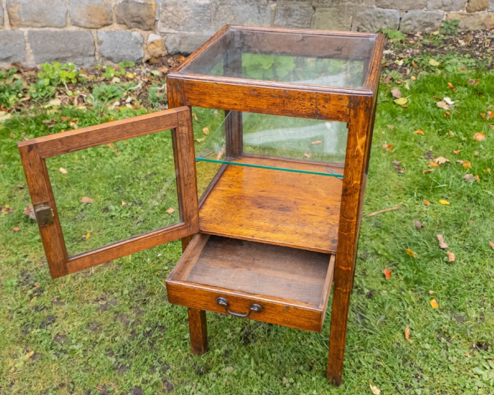 Edwardian Oak Glazed Display Cabinet C1905 View VII