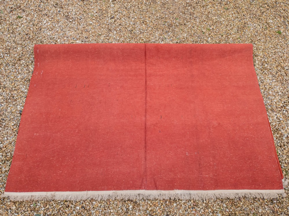 Art Deco Chinese Monochrome Red Sculpted Carpet 12'4