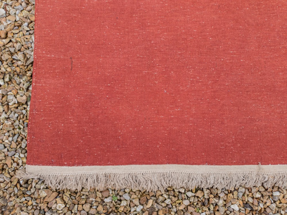 Art Deco Chinese Monochrome Red Sculpted Carpet 12'4