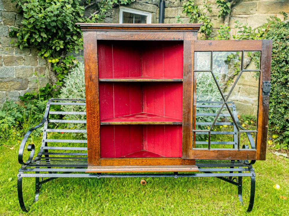 Georgian Astragal Glazed Oak Wall Hanging Corner Cabinet C1775 (George III) View IX