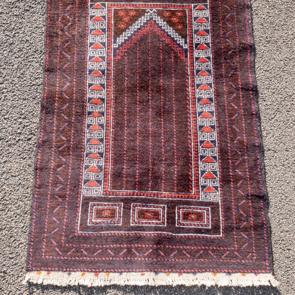 Afghan Baluch Prayer Rug 4'10