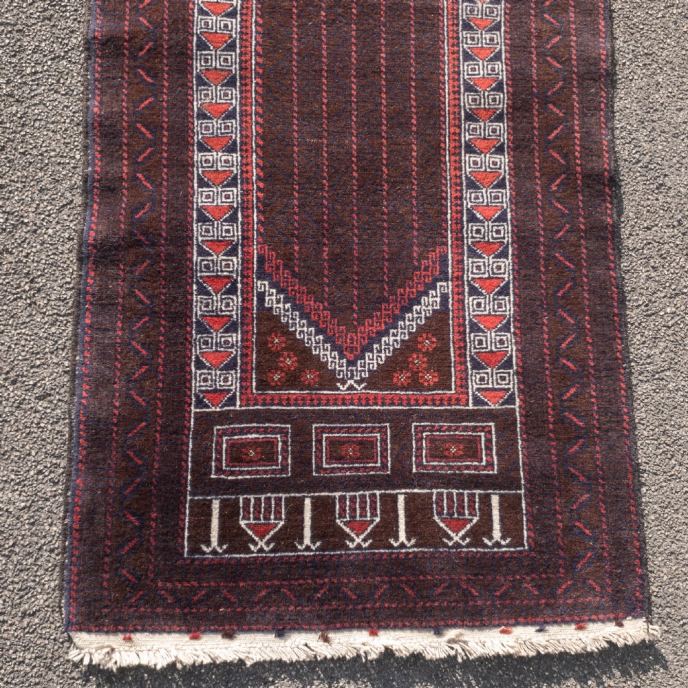 Afghan Baluch Prayer Rug 4'10