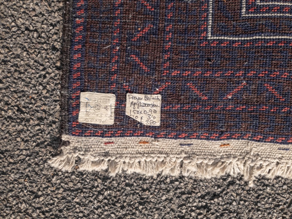 Afghan Baluch Prayer Rug 4'10