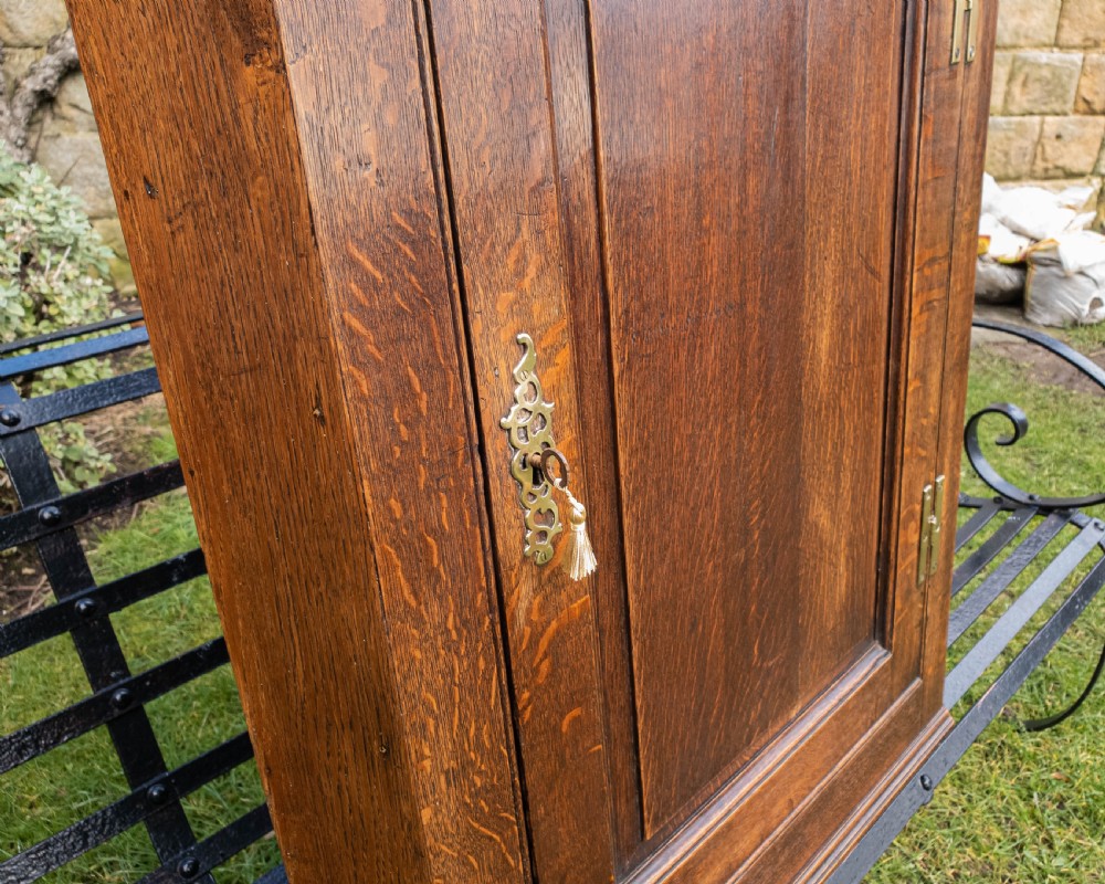Georgian Oak Panelled Wall Hanging Corner Cabinet View VI