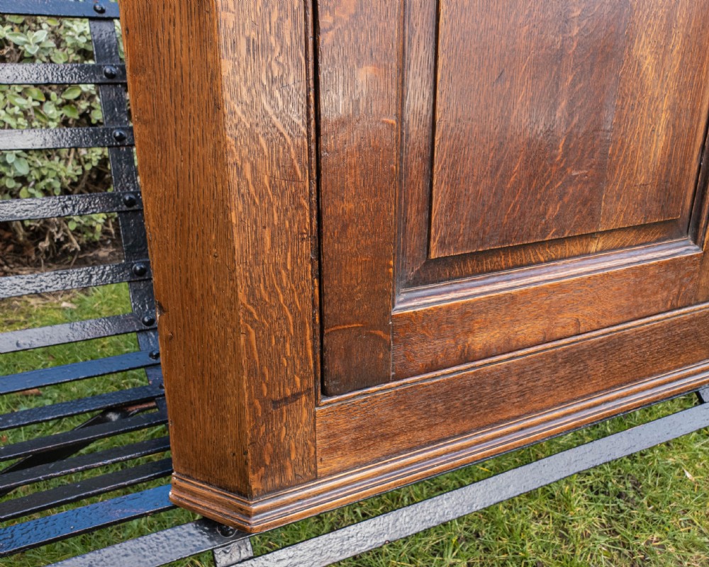Georgian Oak Panelled Wall Hanging Corner Cabinet View IX