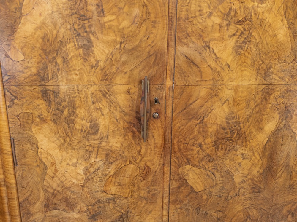 Art Deco Burr Walnut Triple Wardrobe C1930 View V