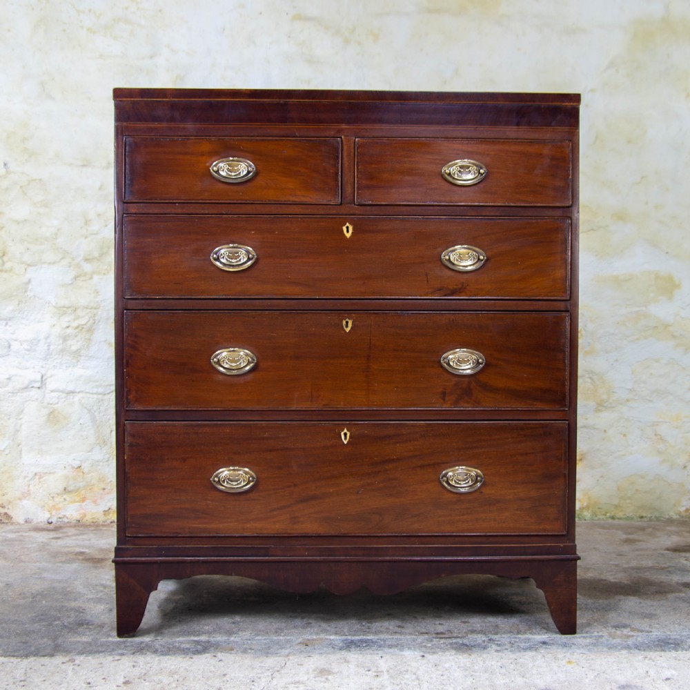 Regency Caddy Top Mahogany Inlaid Chest of Drawers View II