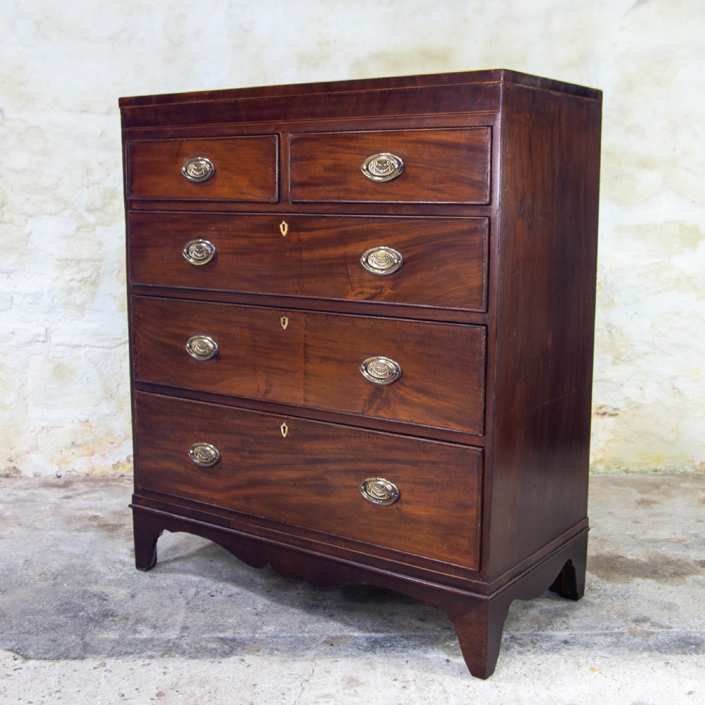 Regency Caddy Top Mahogany Inlaid Chest of Drawers View III