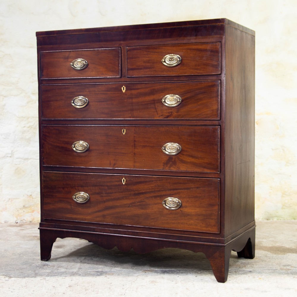 Regency Caddy Top Mahogany Inlaid Chest of Drawers View IV