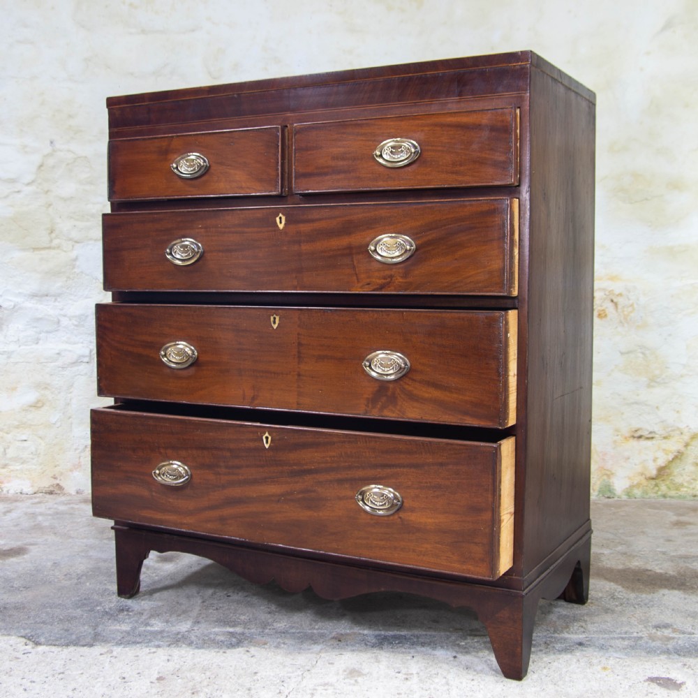 Regency Caddy Top Mahogany Inlaid Chest of Drawers View V