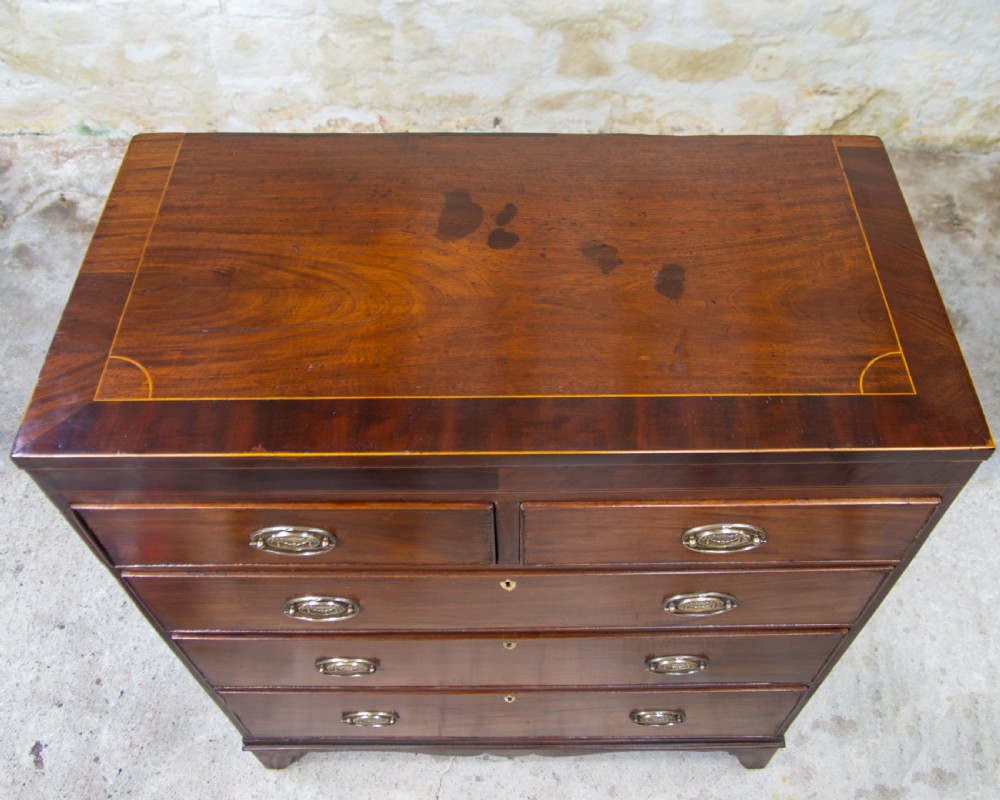 Regency Caddy Top Mahogany Inlaid Chest of Drawers View VII