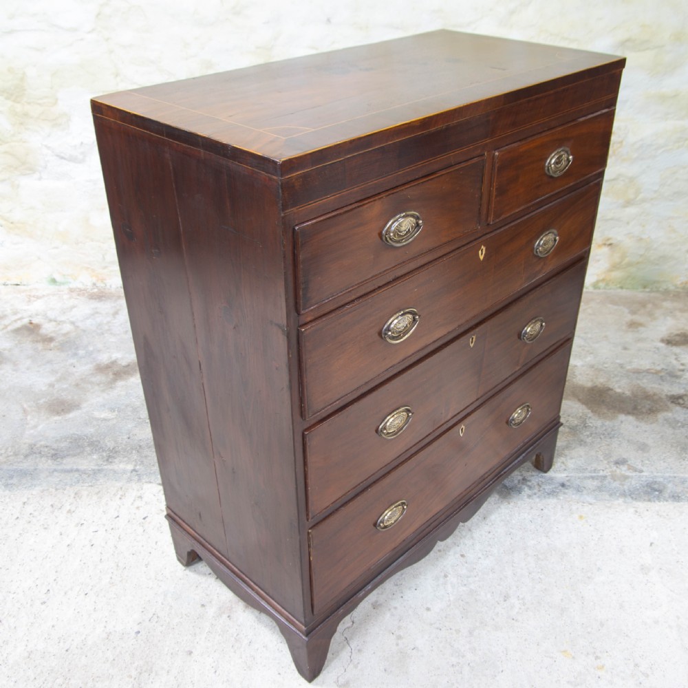 Regency Caddy Top Mahogany Inlaid Chest of Drawers View VIII