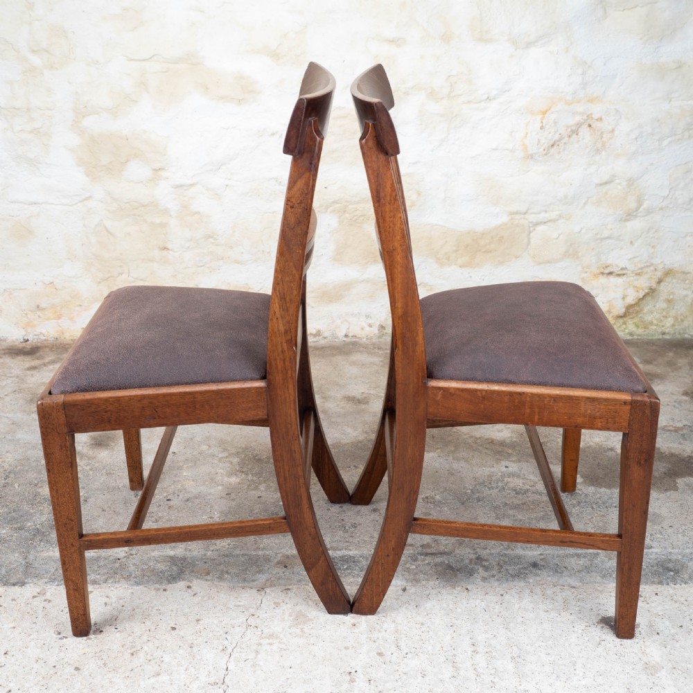 Set of 6 Georgian Leather & Mahogany Country Dining Chairs View VIII