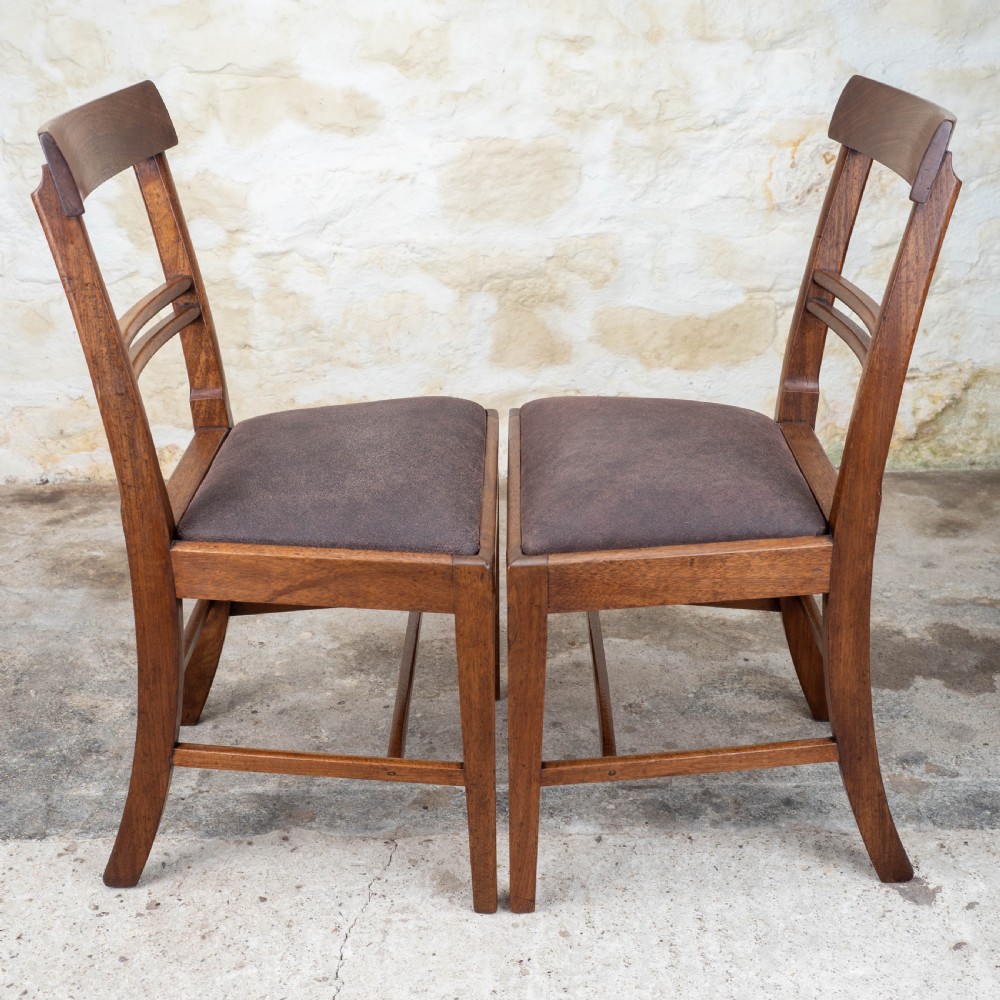 Set of 6 Georgian Leather & Mahogany Country Dining Chairs View IX