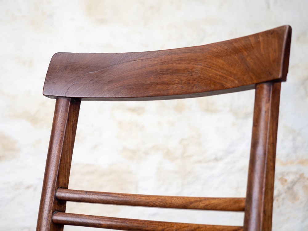 Set of 6 Georgian Leather & Mahogany Country Dining Chairs View XII