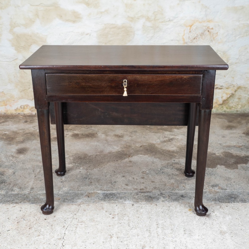 George II Pad Foot Mahogany Console / Drop-Leaf Tea Table View II