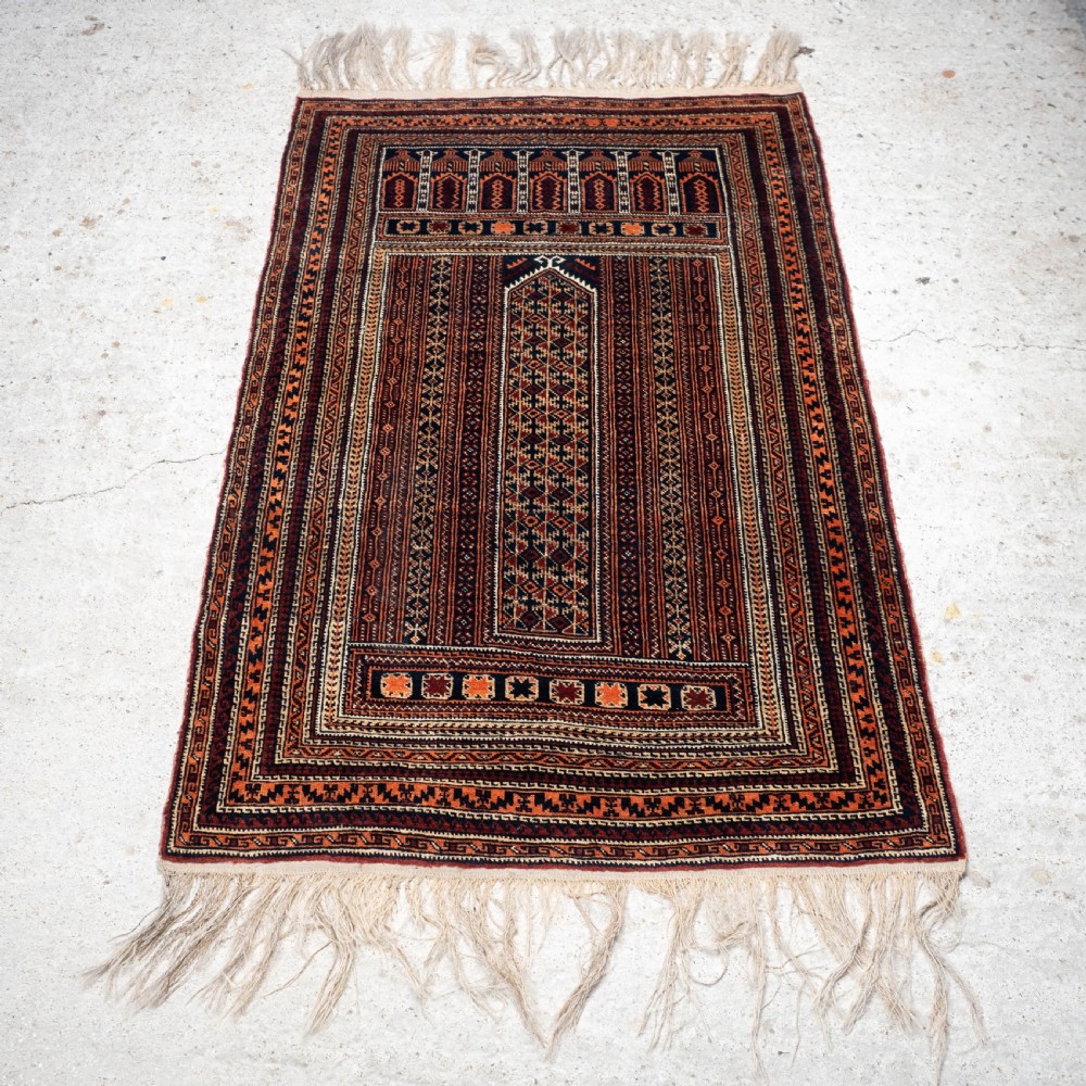 Afghan Baluch Prayer Rug 5'10