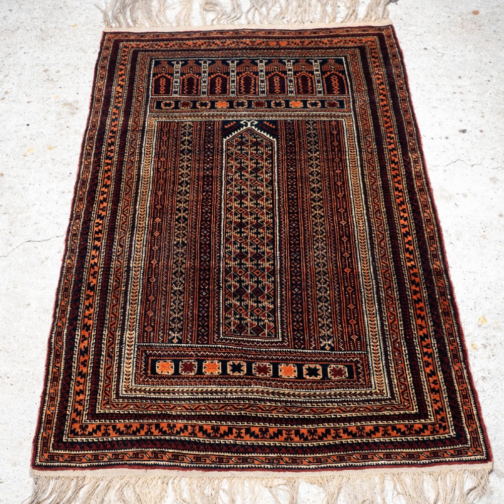 Afghan Baluch Prayer Rug 5'10