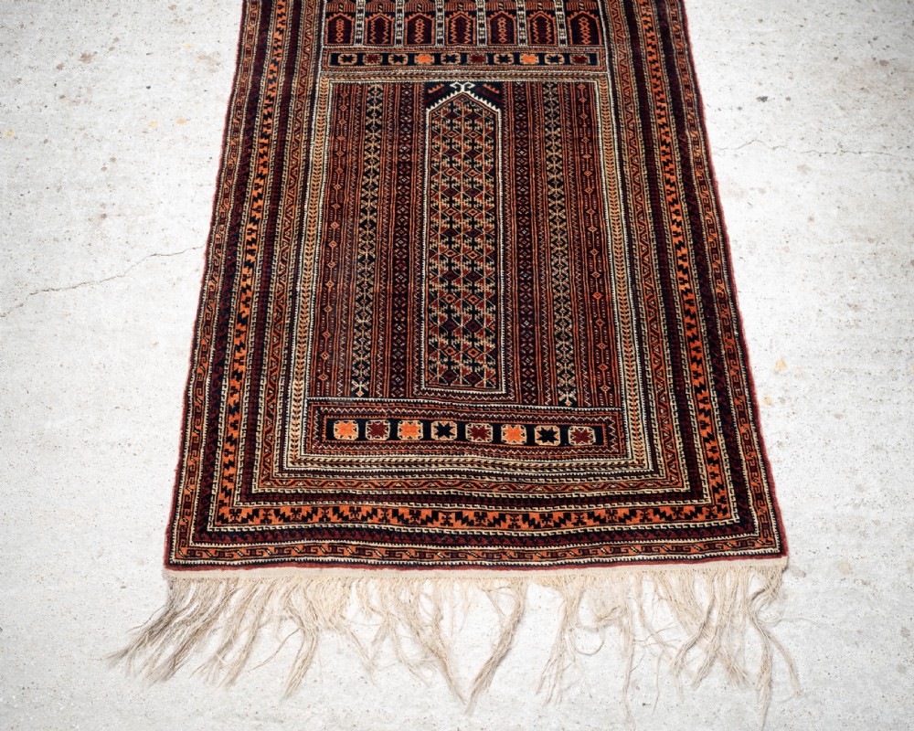 Afghan Baluch Prayer Rug 5'10