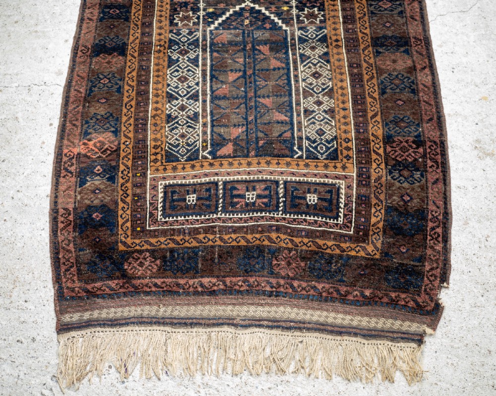 Afghan Baluch Prayer Rug C1900 5'6.5