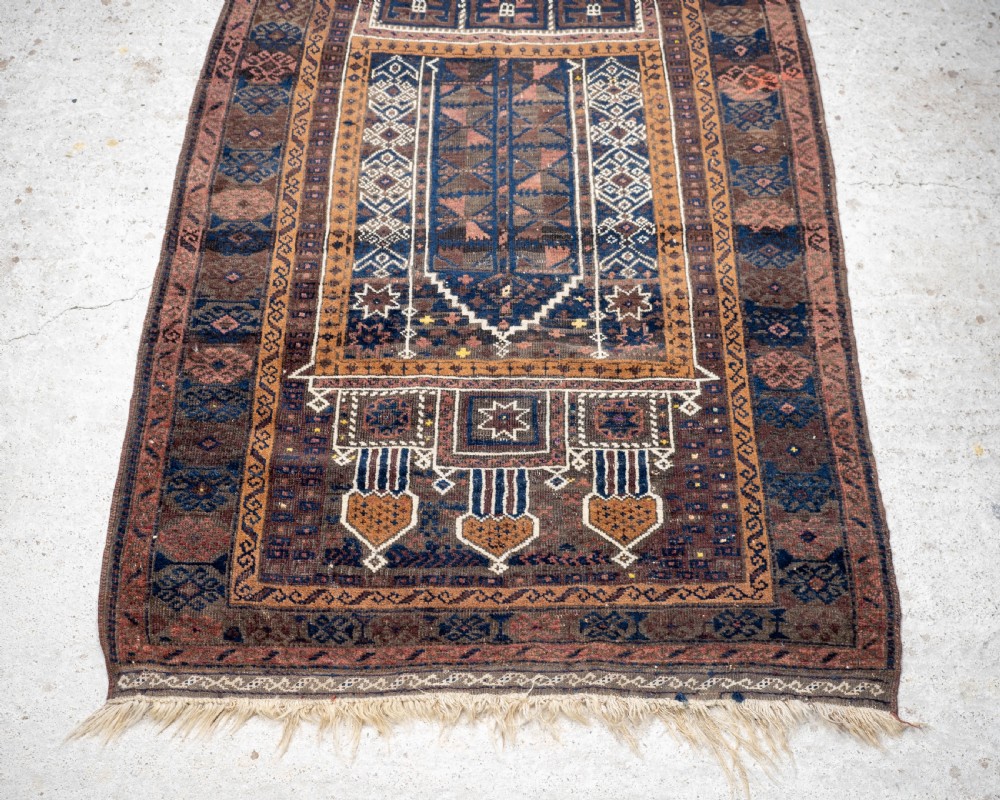 Afghan Baluch Prayer Rug C1900 5'6.5