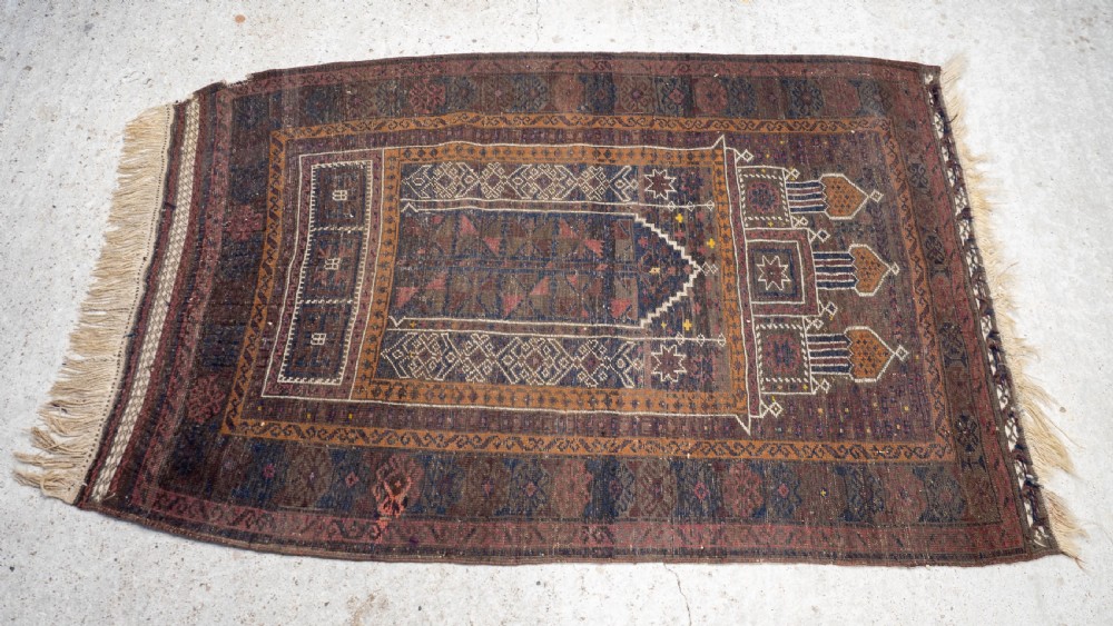 Afghan Baluch Prayer Rug C1900 5'6.5