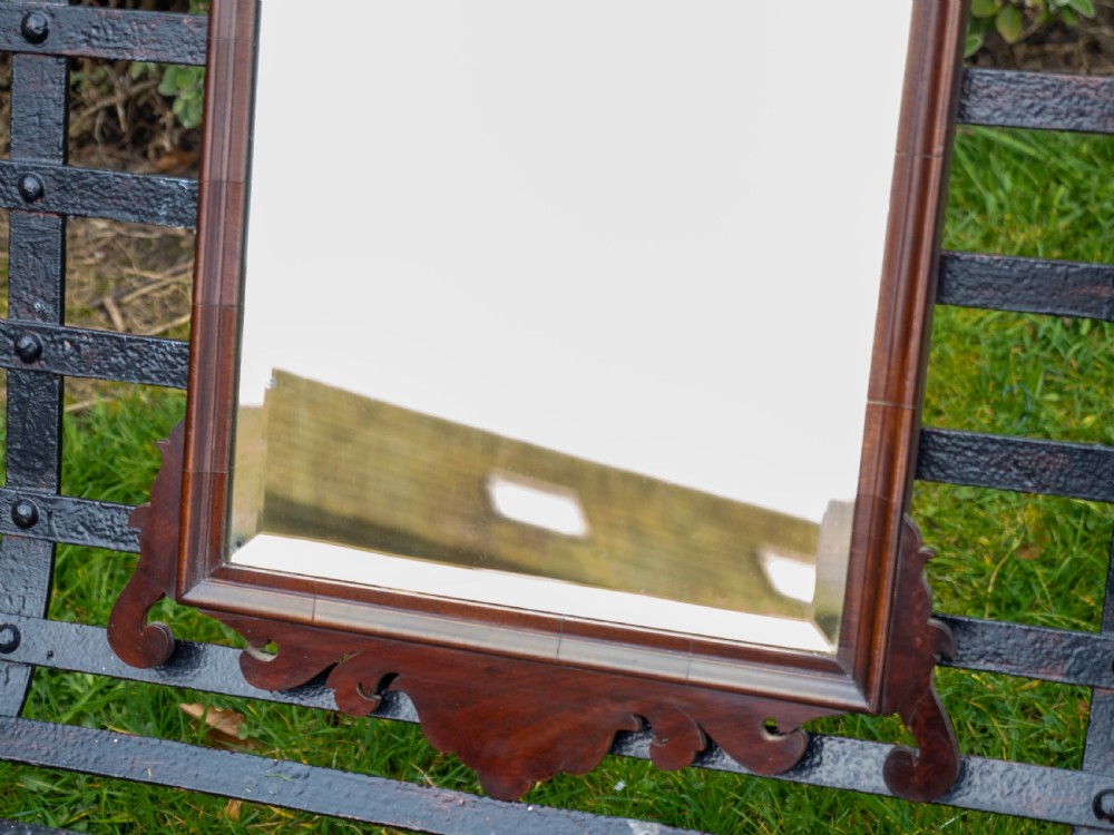 Georgian Fretwork Inlaid Mahogany Pier Glass Wall Mirror View IV