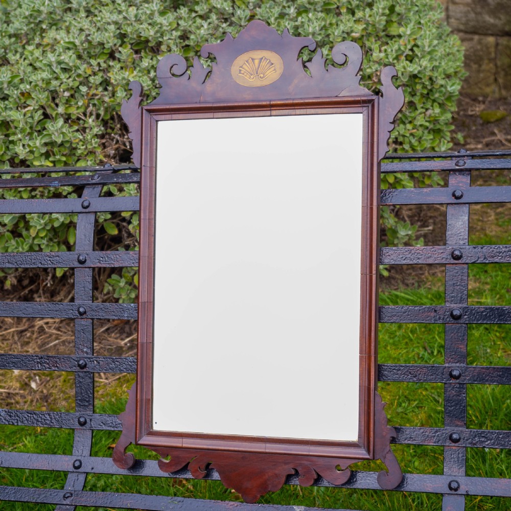 Georgian Fretwork Inlaid Mahogany Pier Glass Wall Mirror View V