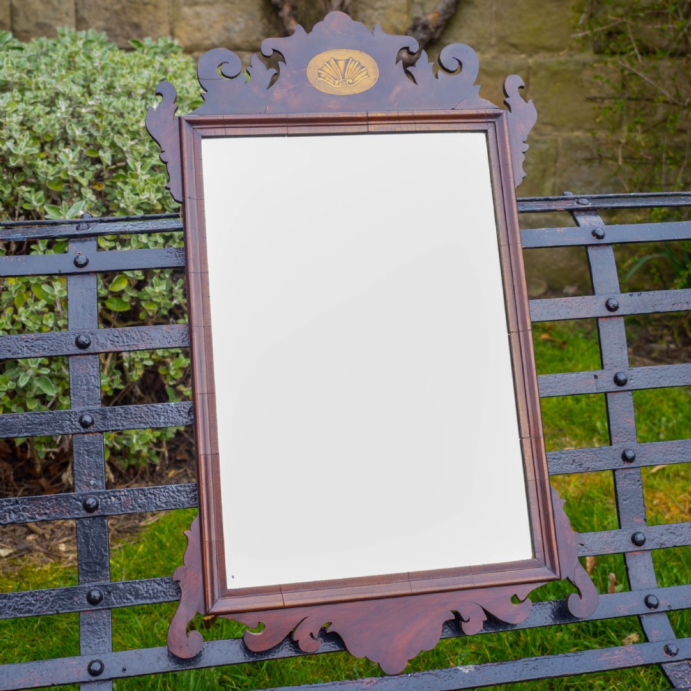 Georgian Fretwork Inlaid Mahogany Pier Glass Wall Mirror View VI