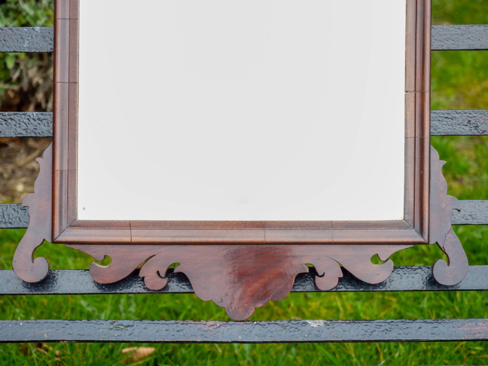 Georgian Fretwork Inlaid Mahogany Pier Glass Wall Mirror View VIII