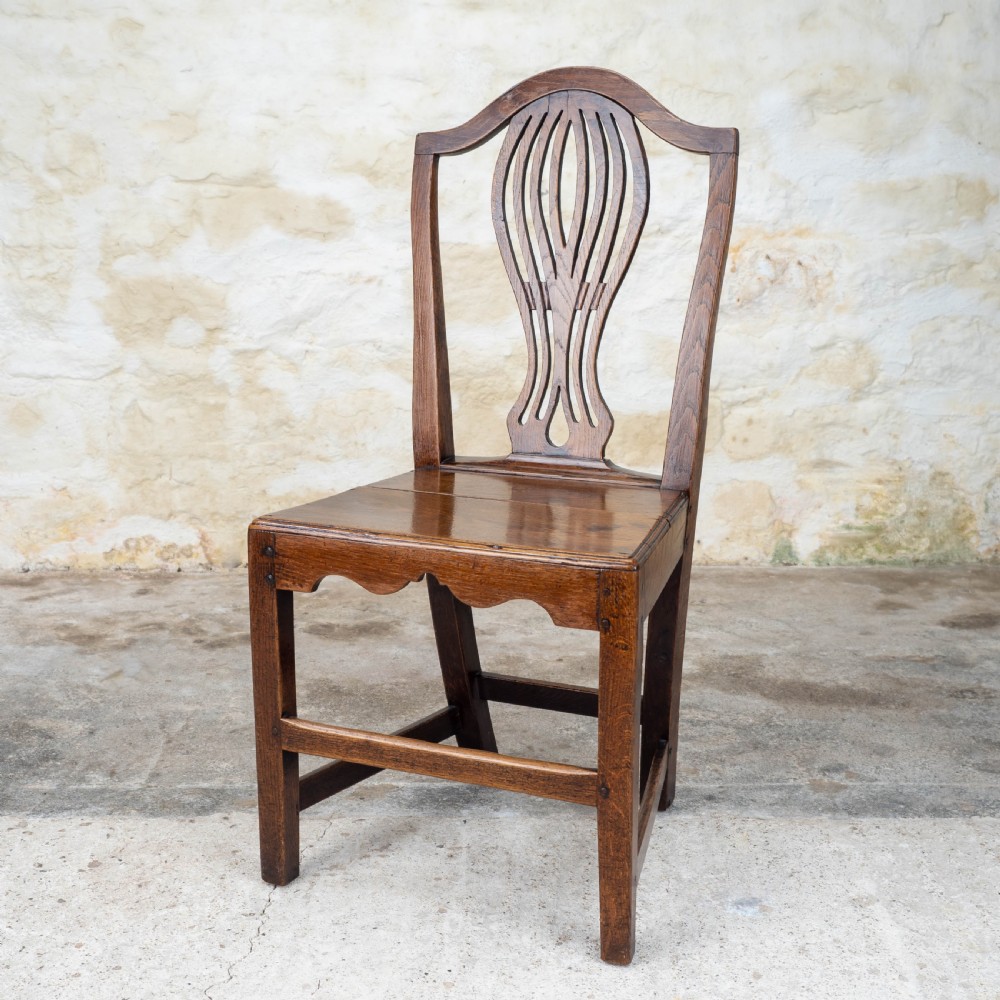Georgian Chippendale Set of 3 Elm Country Dining Chairs View III