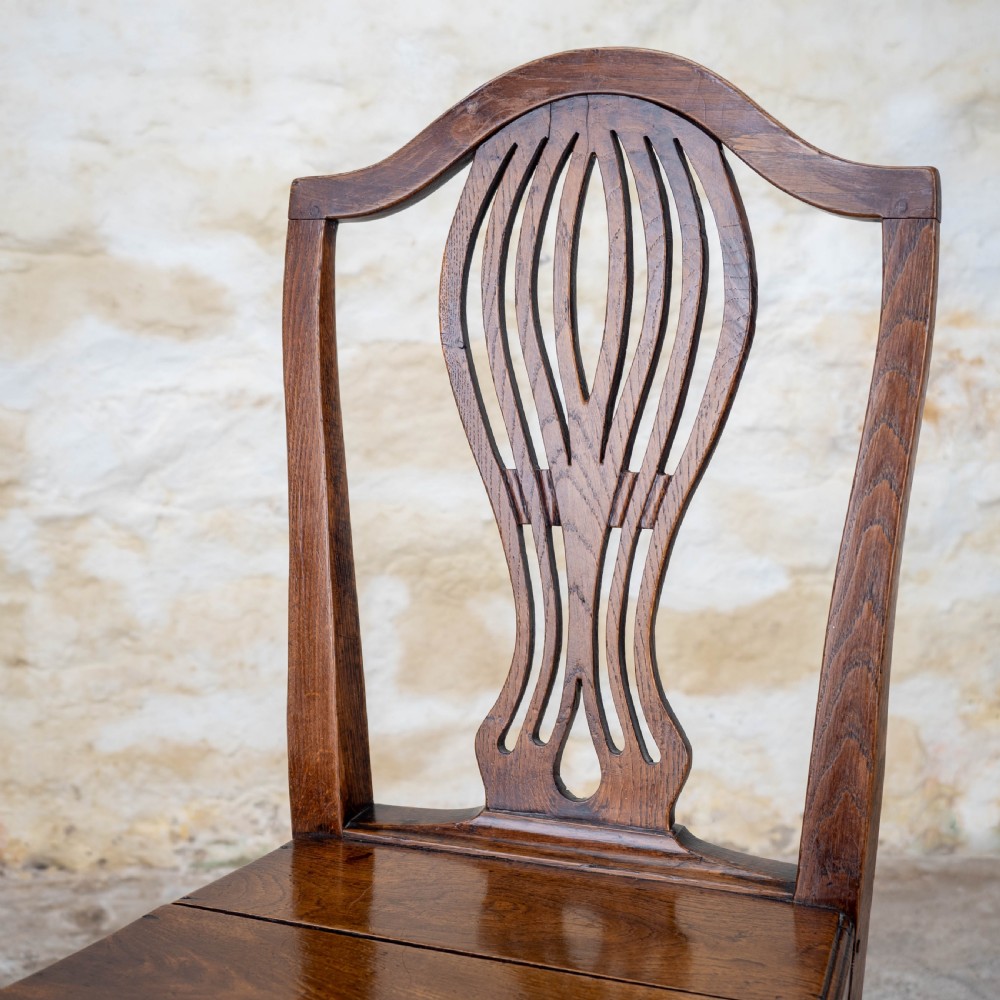 Georgian Chippendale Set of 3 Elm Country Dining Chairs View IX