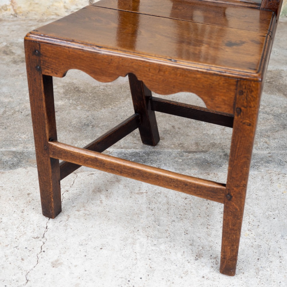 Georgian Chippendale Set of 3 Elm Country Dining Chairs View XI