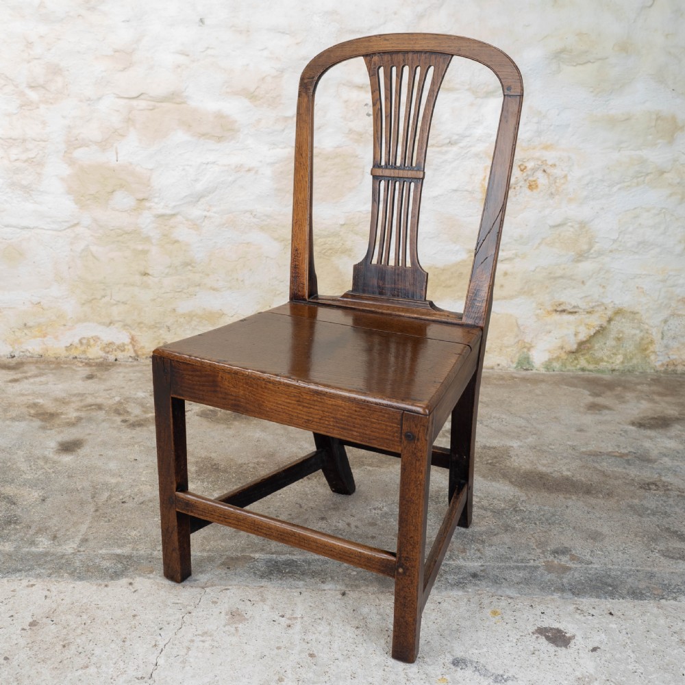 Georgian Hepplewhite Elm Country Dining Chair C1750